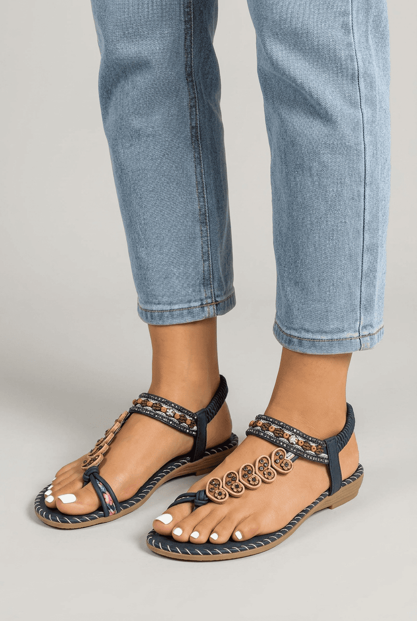Women’s Boho Beaded Strap Sandals | Summer
