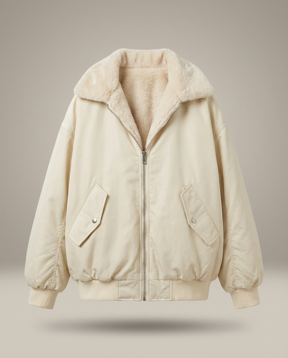 Women's Bomber Jacket | Zip-Up Oversized Fit