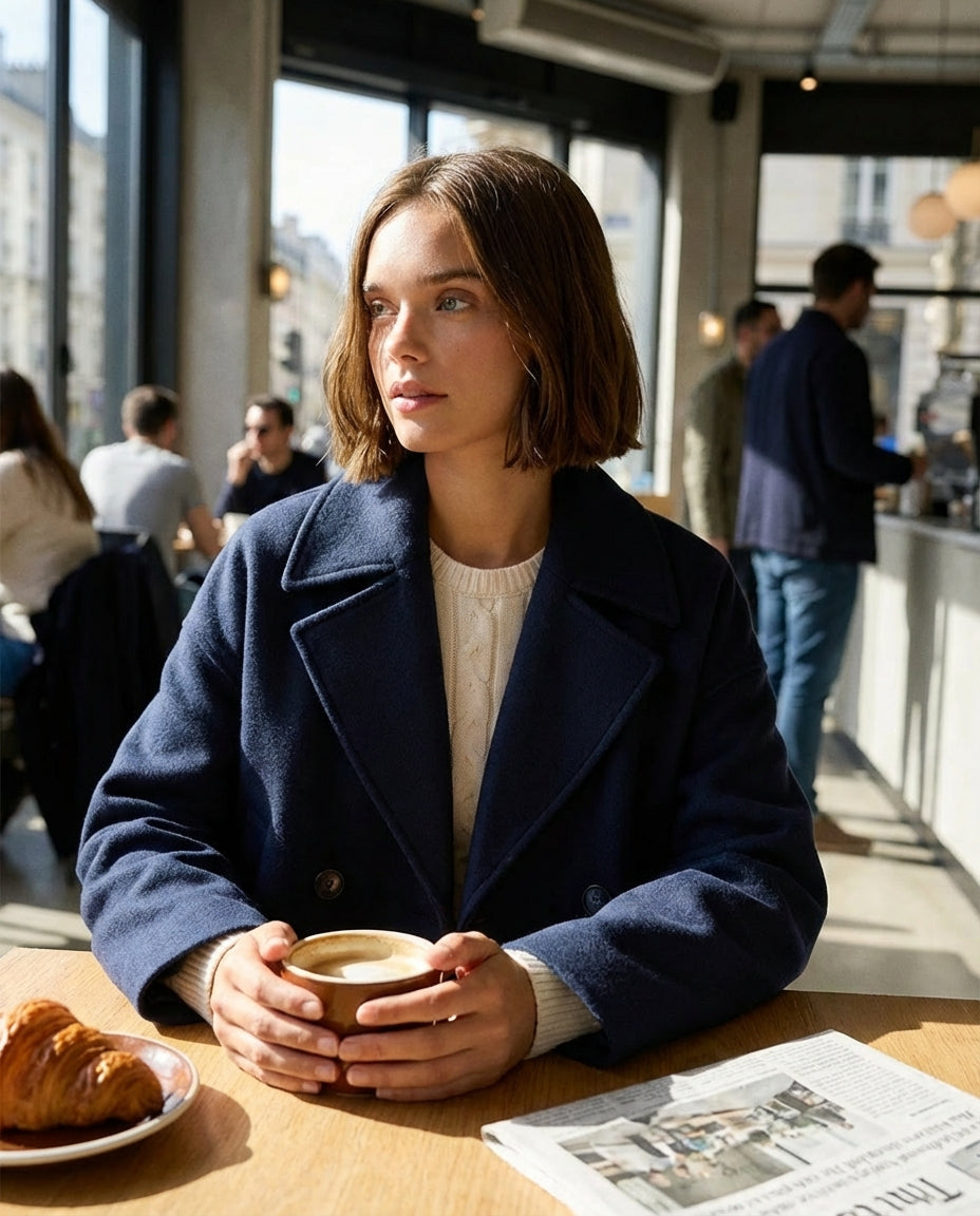 Women's Coat | Double Breasted Short Style