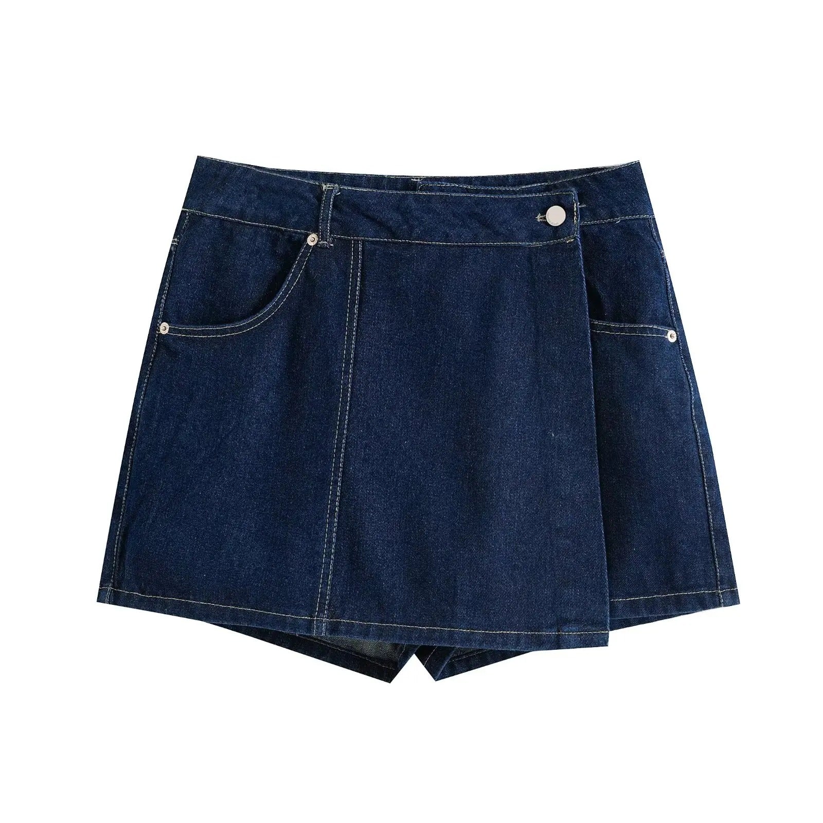 Women's Denim Set | Loose Fit Crop Top Mini Skort
