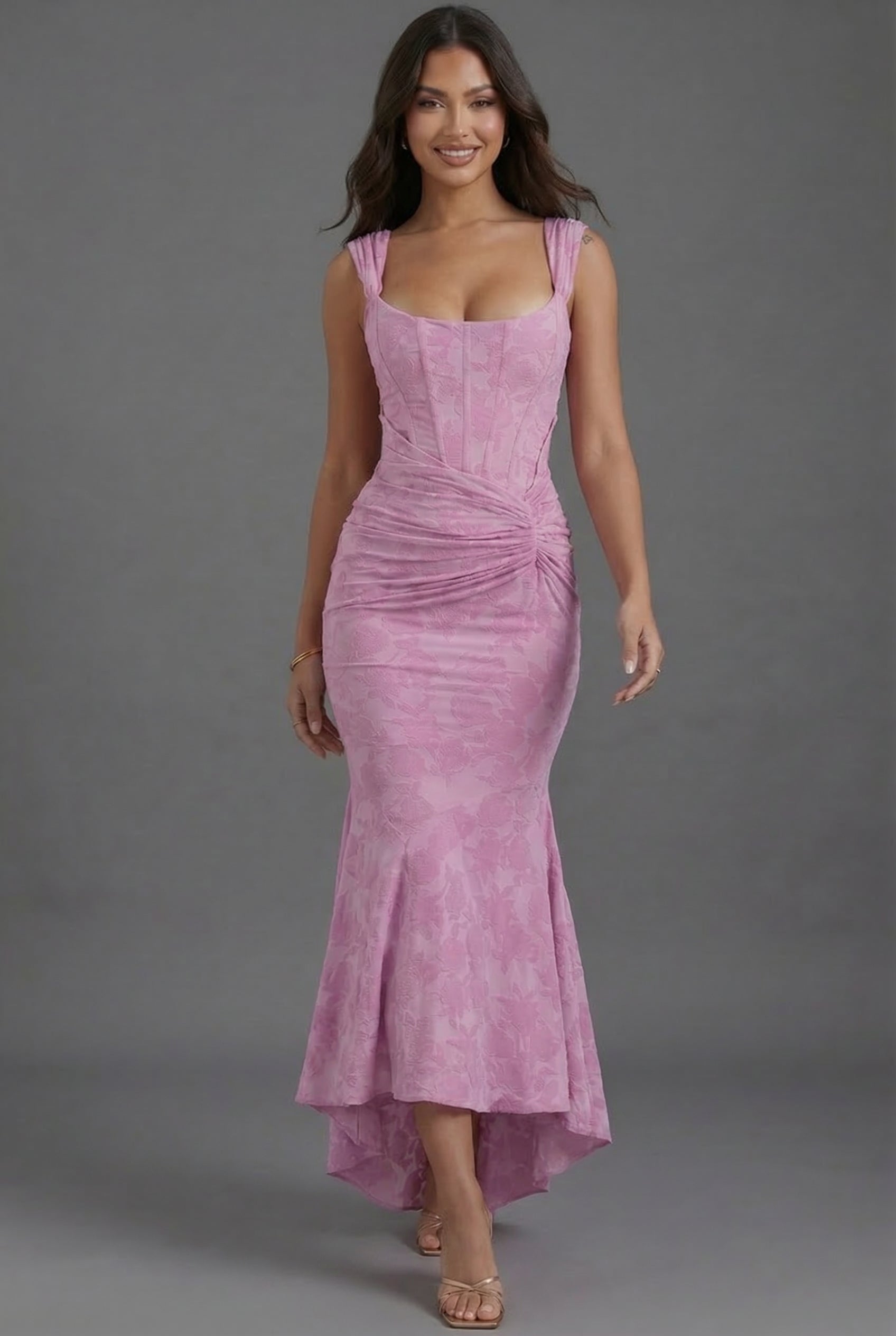 Women's Dress | Floral Wedding Guest Corset Ruched