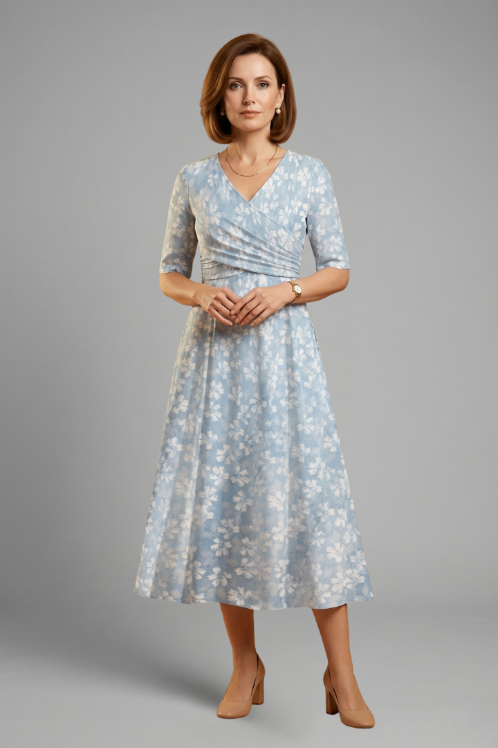 Women’s Dress | Midi V-Neck Side Pockets