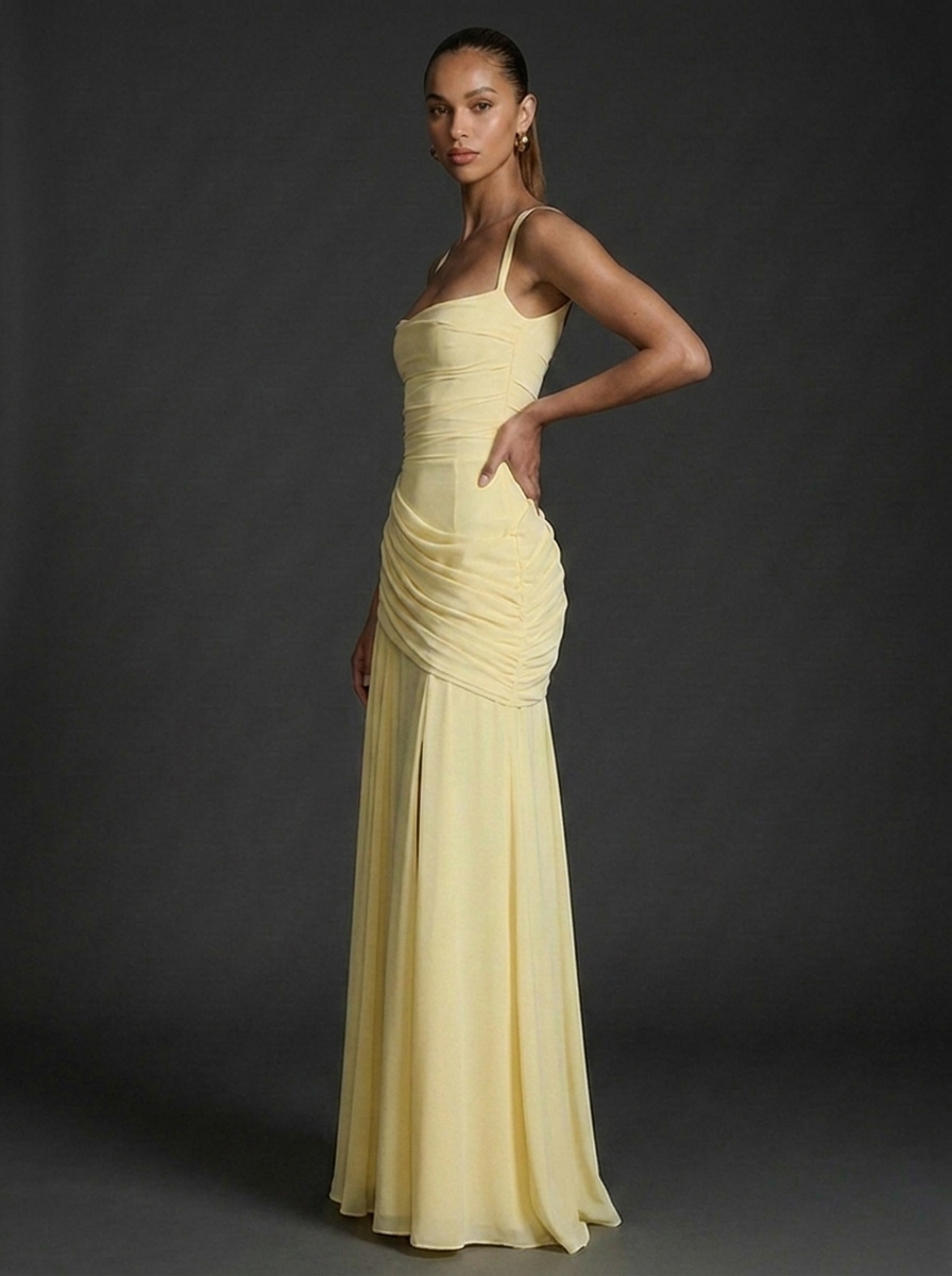 Women's Dress | Strapless Corset Ruched Wedding Guest Maxi