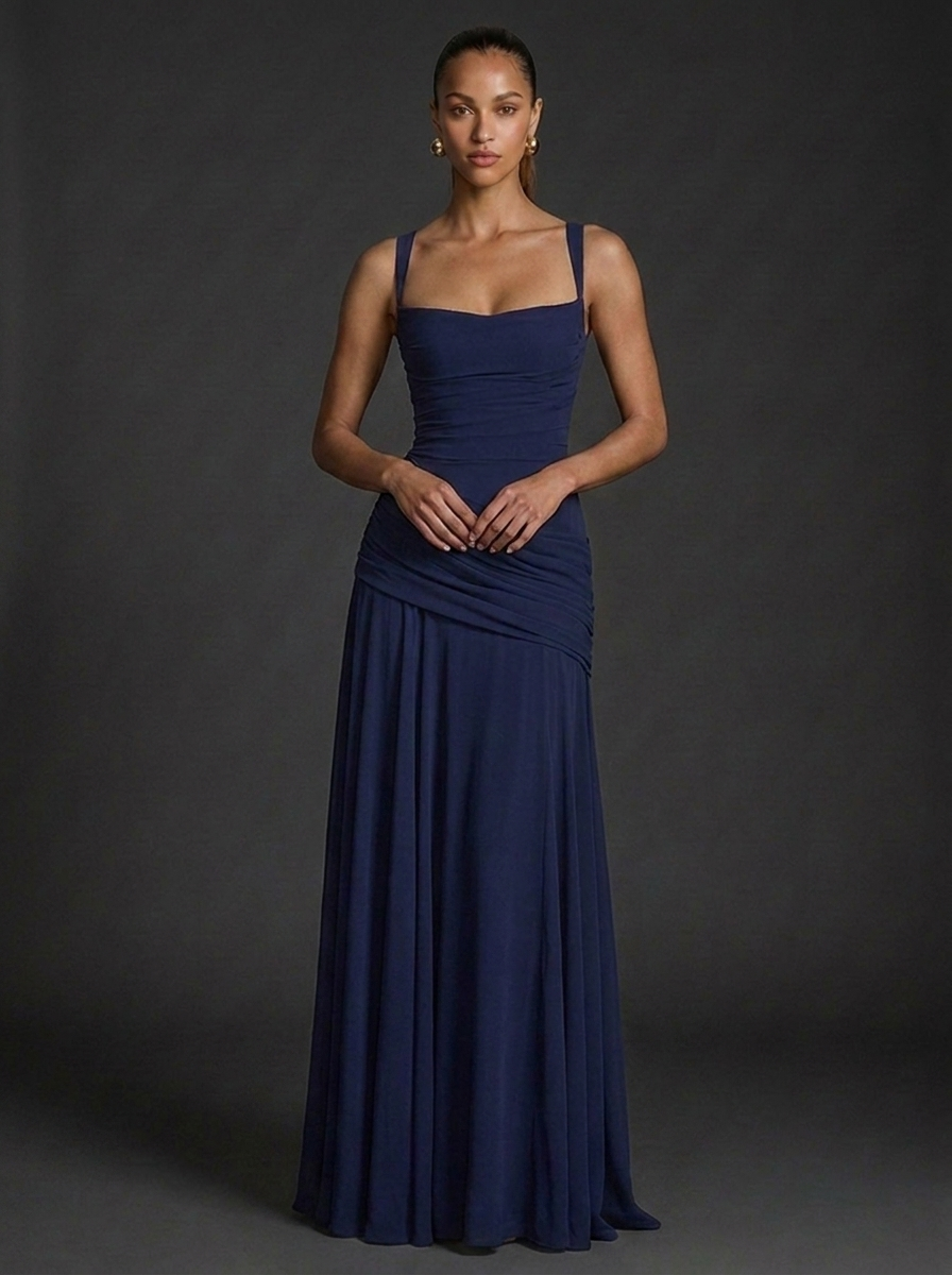 Women's Dress | Strapless Corset Ruched Wedding Guest Maxi