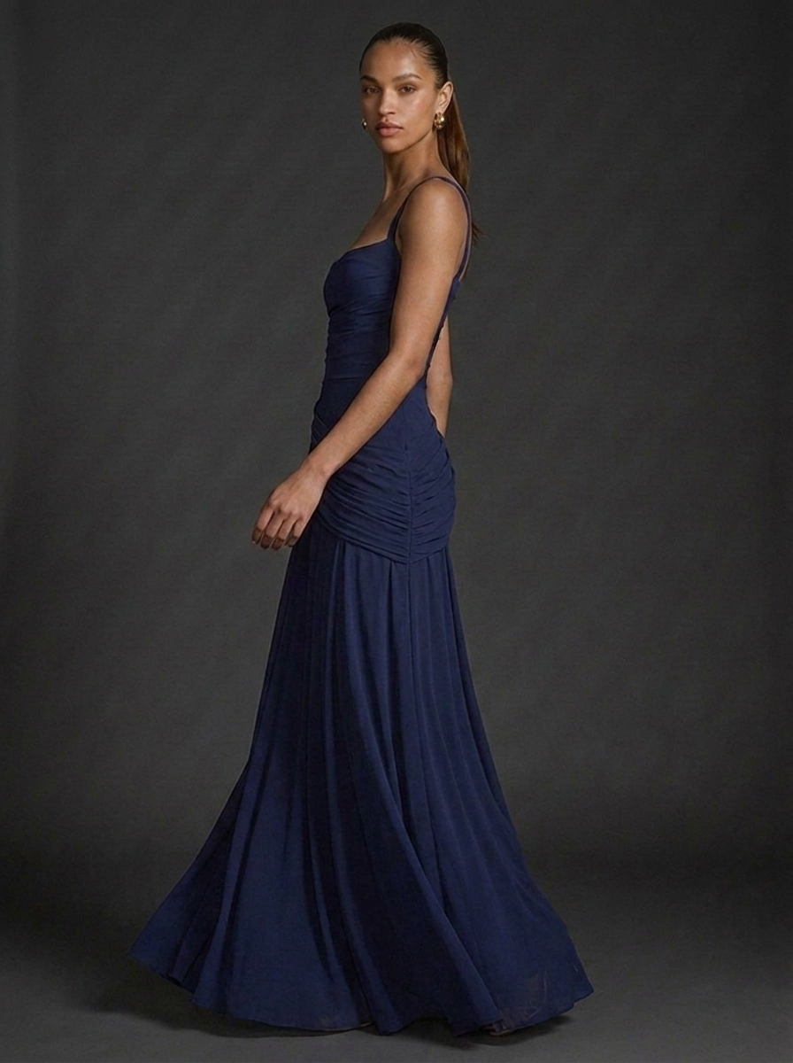 Women's Dress | Strapless Corset Ruched Wedding Guest Maxi