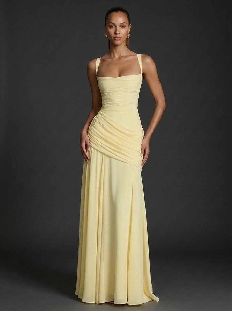 Women's Dress | Strapless Corset Ruched Wedding Guest Maxi