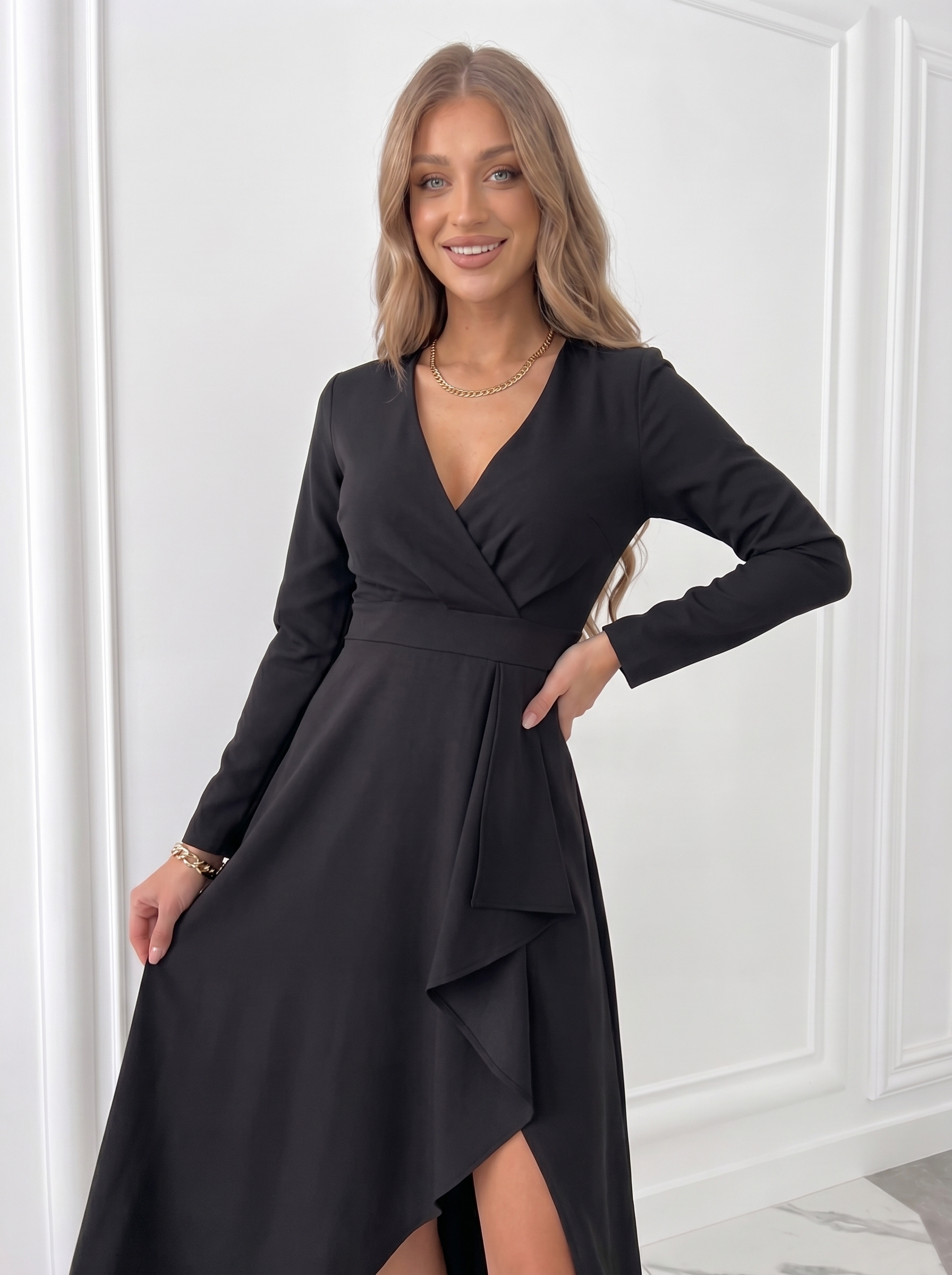 Women's Dress | V-Neck Sheath Midi