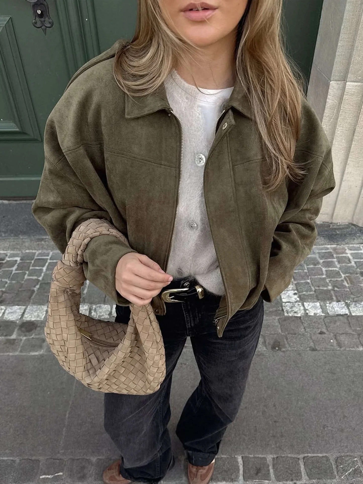 Women's Jacket | Collared Bomber Zipper