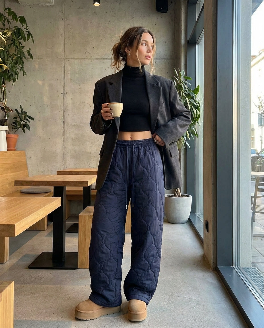 Women's Joggers | Quilted Drawstring Style