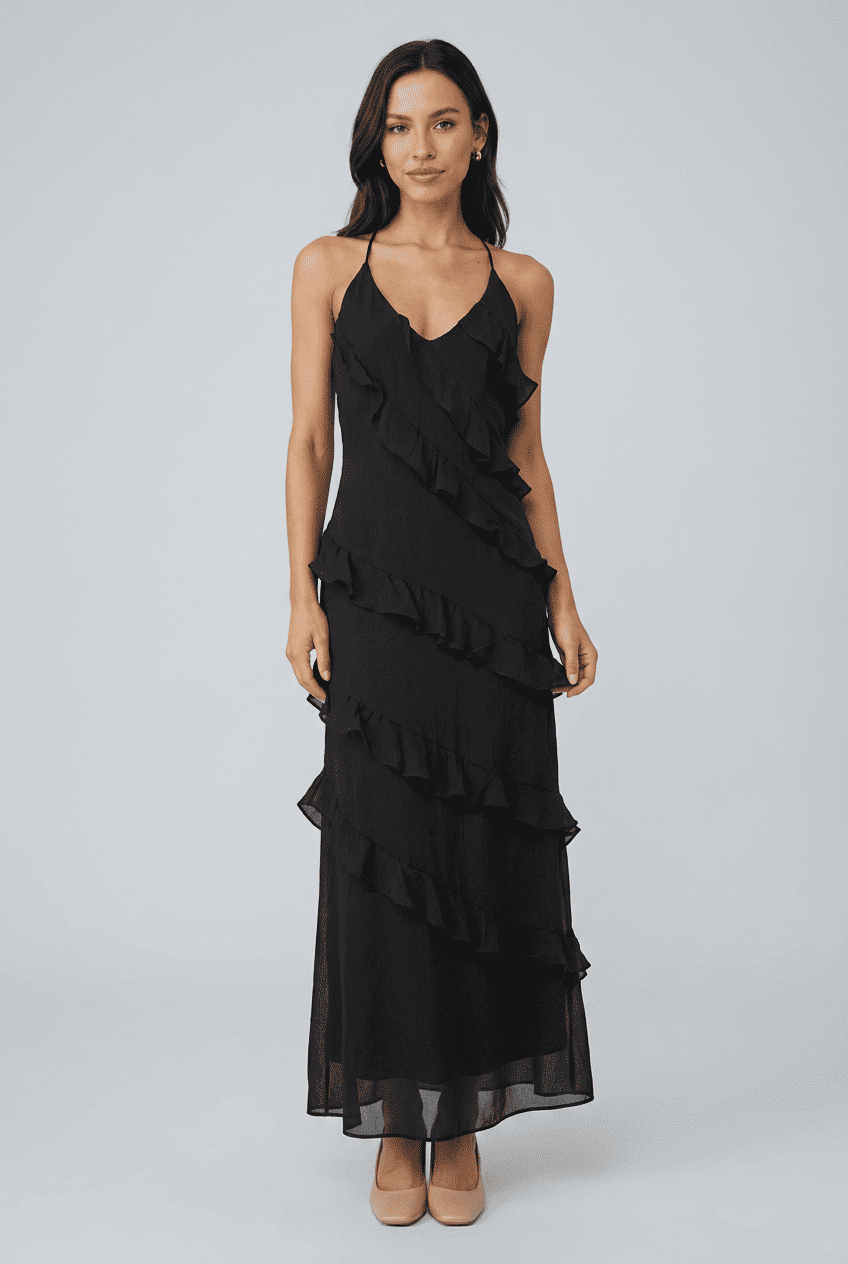 Women’s Layered Ruffle Prom Dress | Maxi