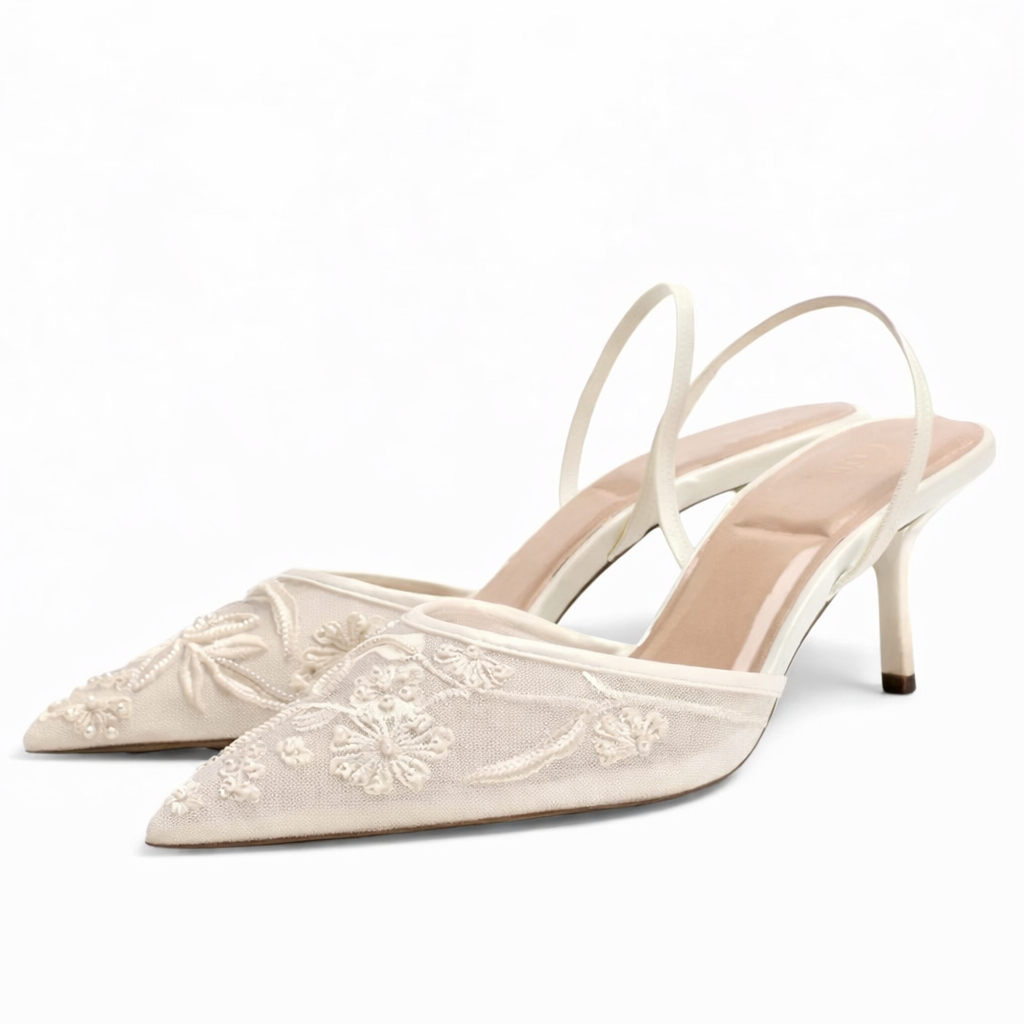 Women's Mule Heel | Pointed Toe Floral