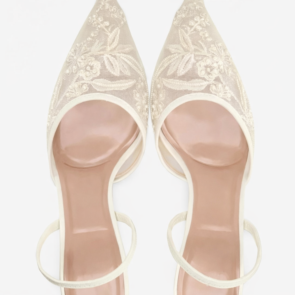 Women's Mule Heel | Pointed Toe Floral
