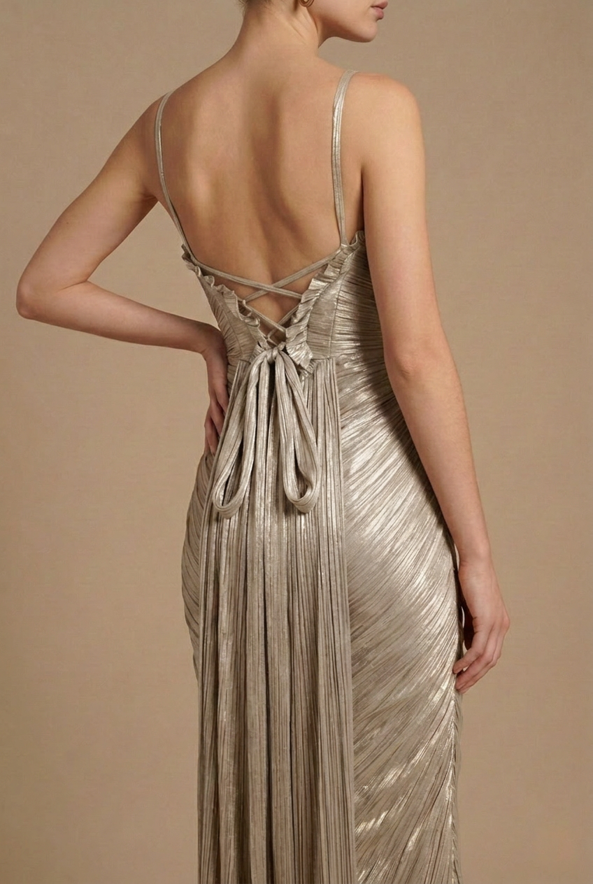 Women's Dress | Pleated Corset Maxi Sleeveless