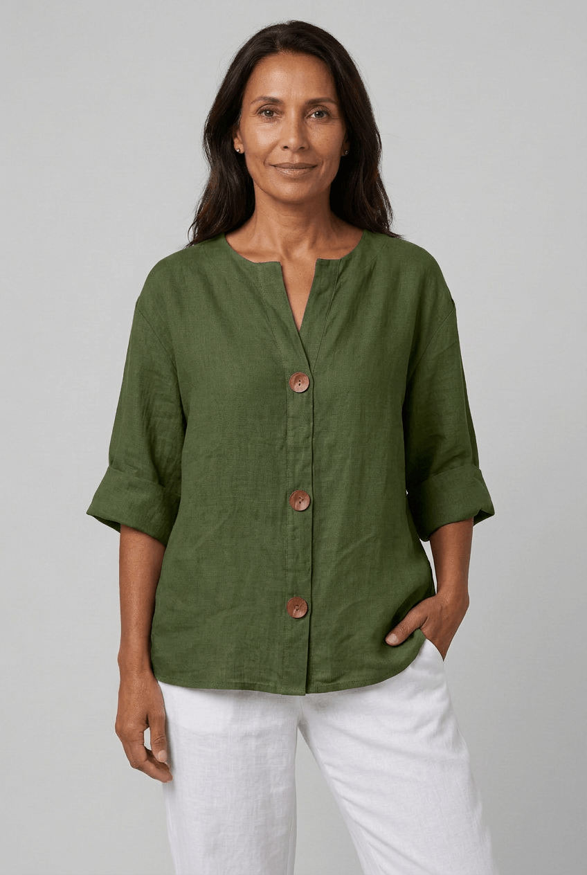 Women’s Relaxed Button Front Blouse | Summer