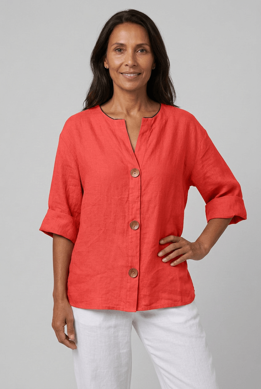 Women’s Relaxed Button Front Blouse | Summer