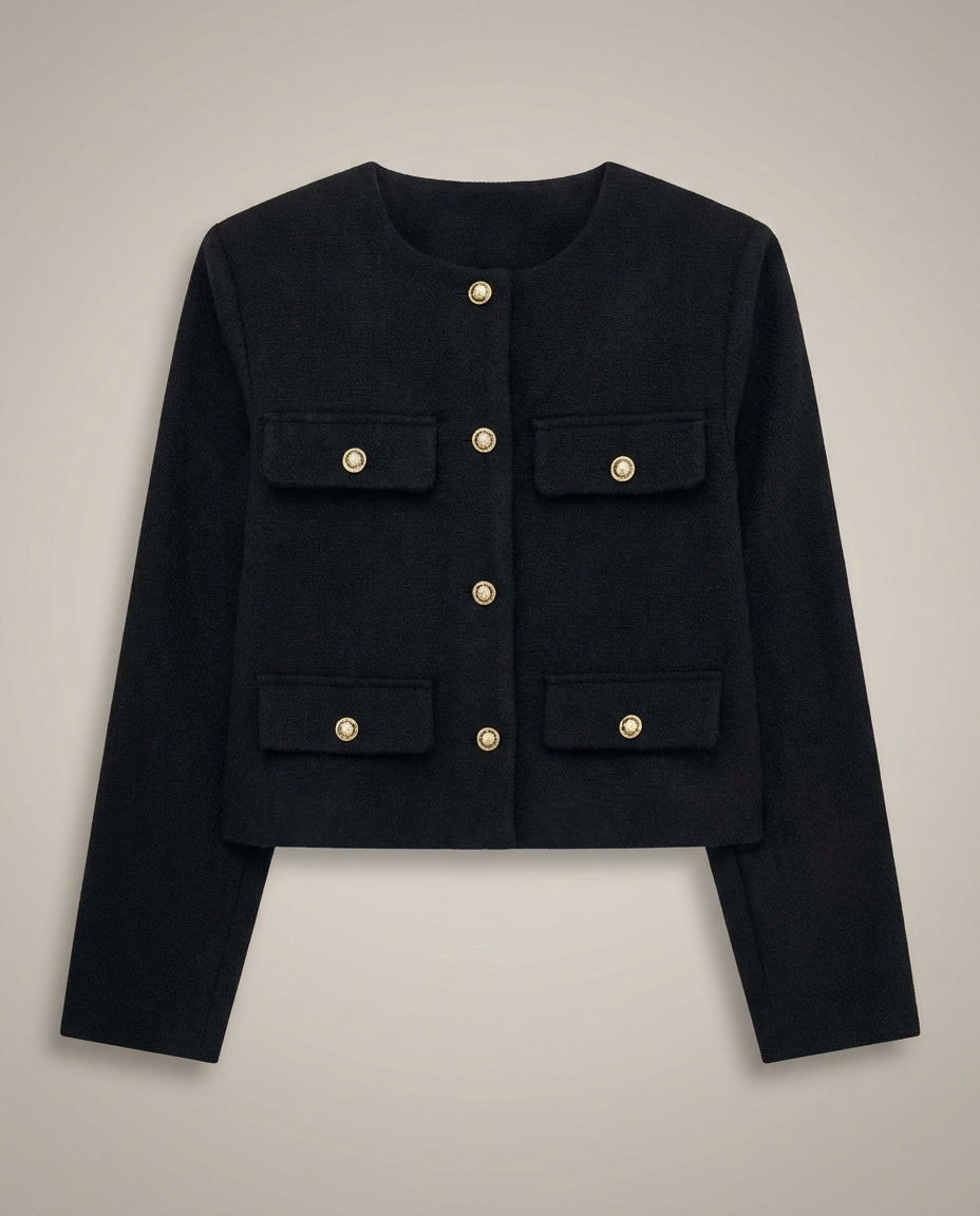 Women's Short Jacket | Button Front Tailored Fit