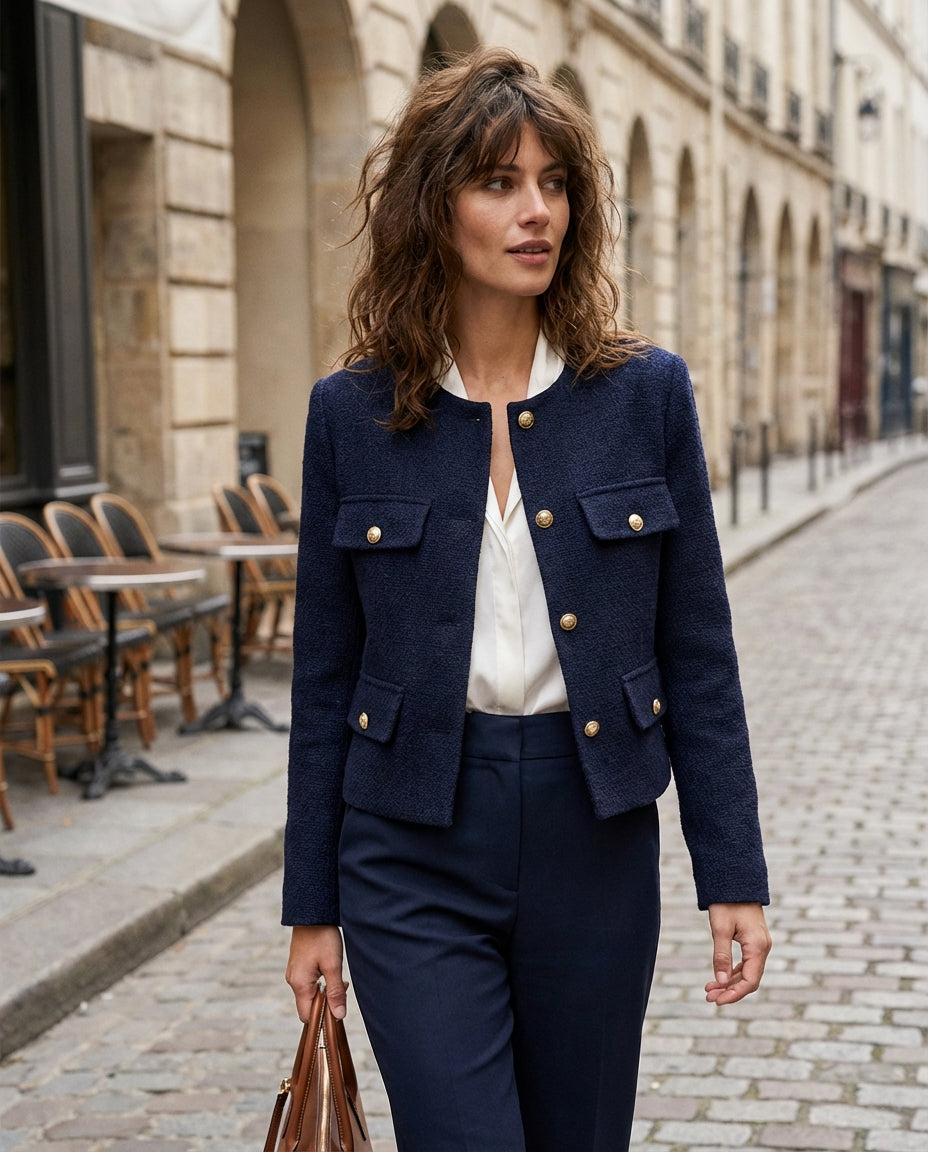 Women's Short Jacket | Button Front Tailored Fit