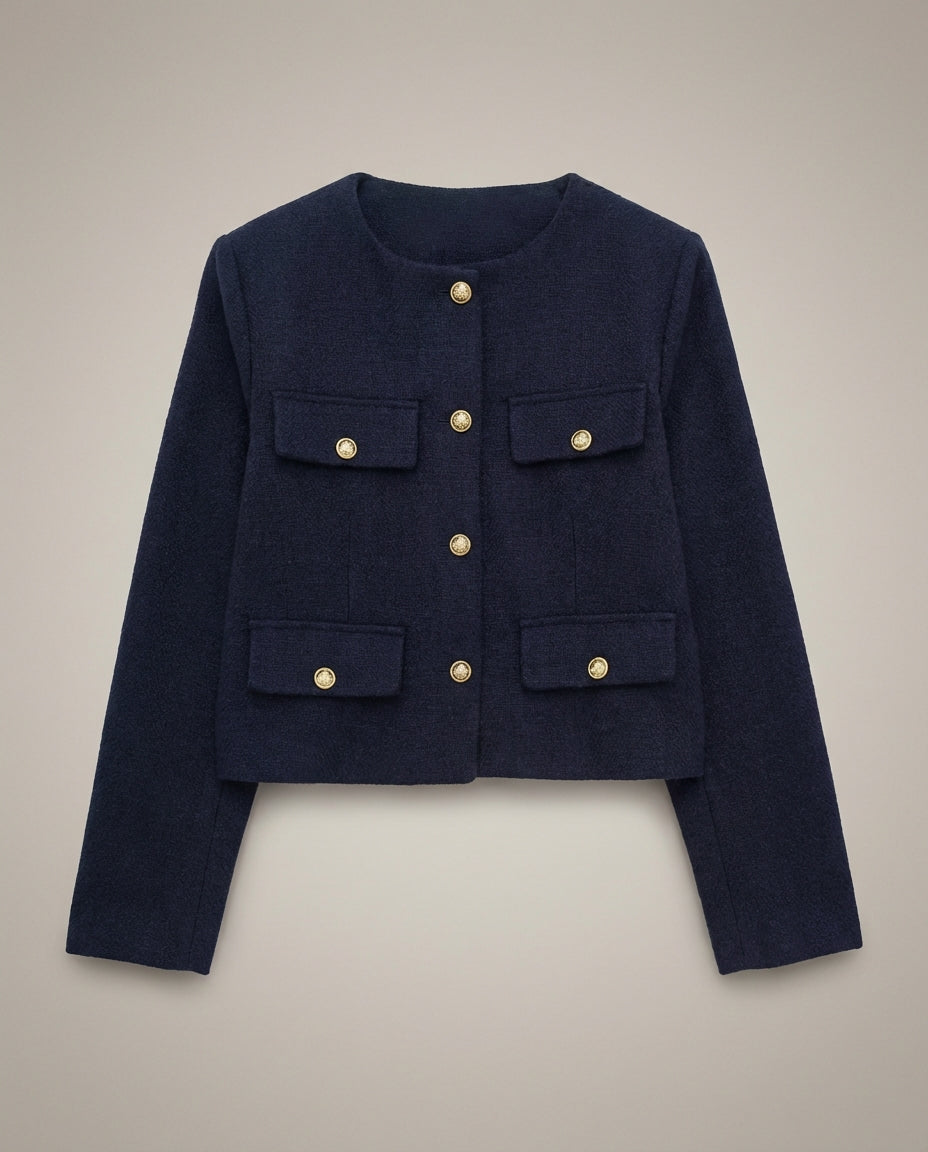 Women's Short Jacket | Button Front Tailored Fit