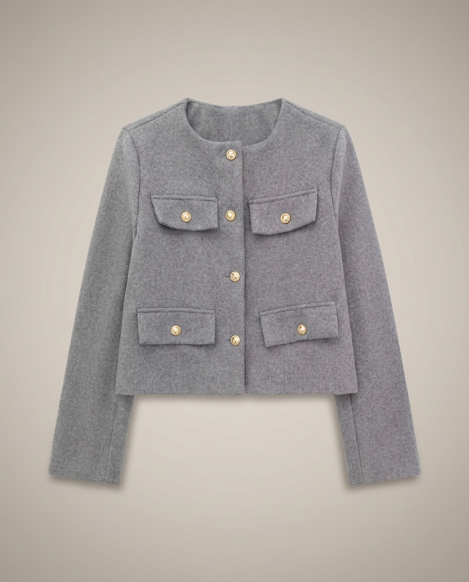 Women's Short Jacket | Button Front Tailored Fit