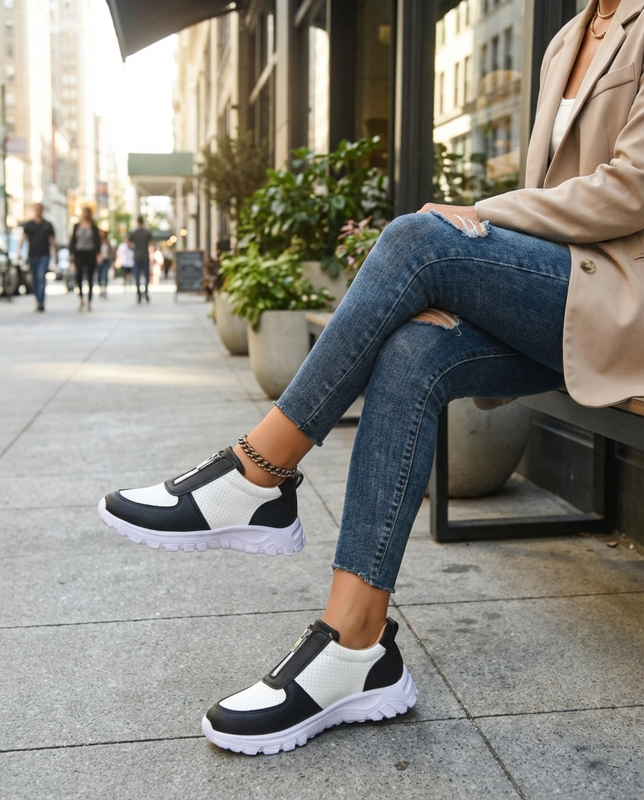 Women's Sneakers | Slip-On Trainers Zipper Design