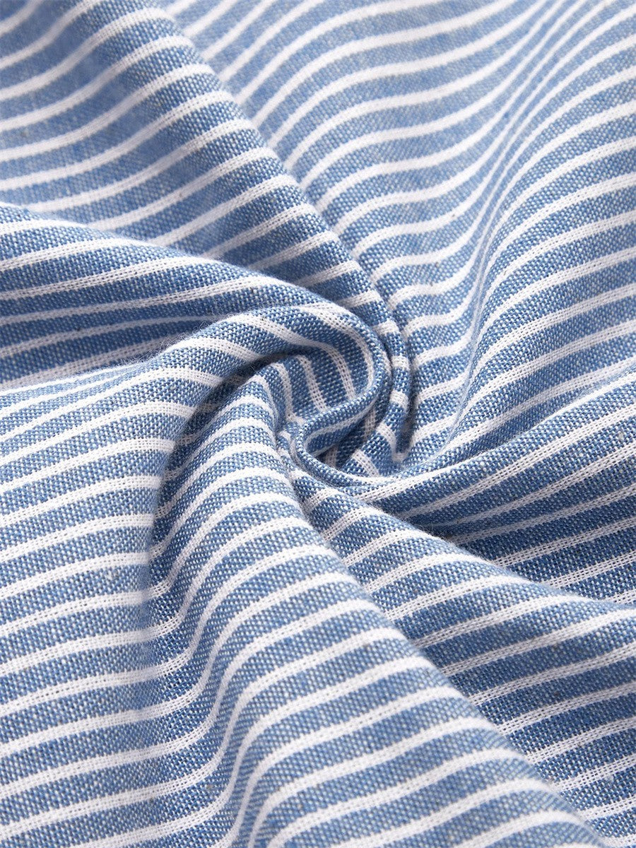 Women's Summer Striped Round Neck Dress | Midi