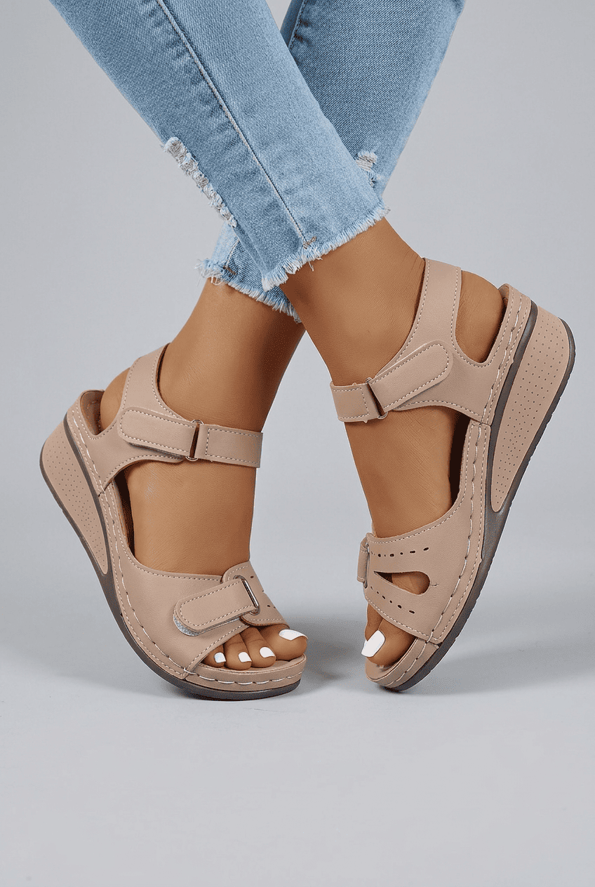 Women’s Wedge Adjustable Summer Sandals | Round Toe