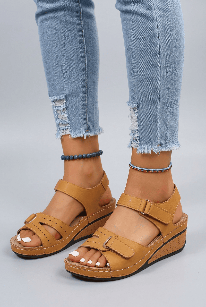 Women’s Wedge Adjustable Summer Sandals | Round Toe