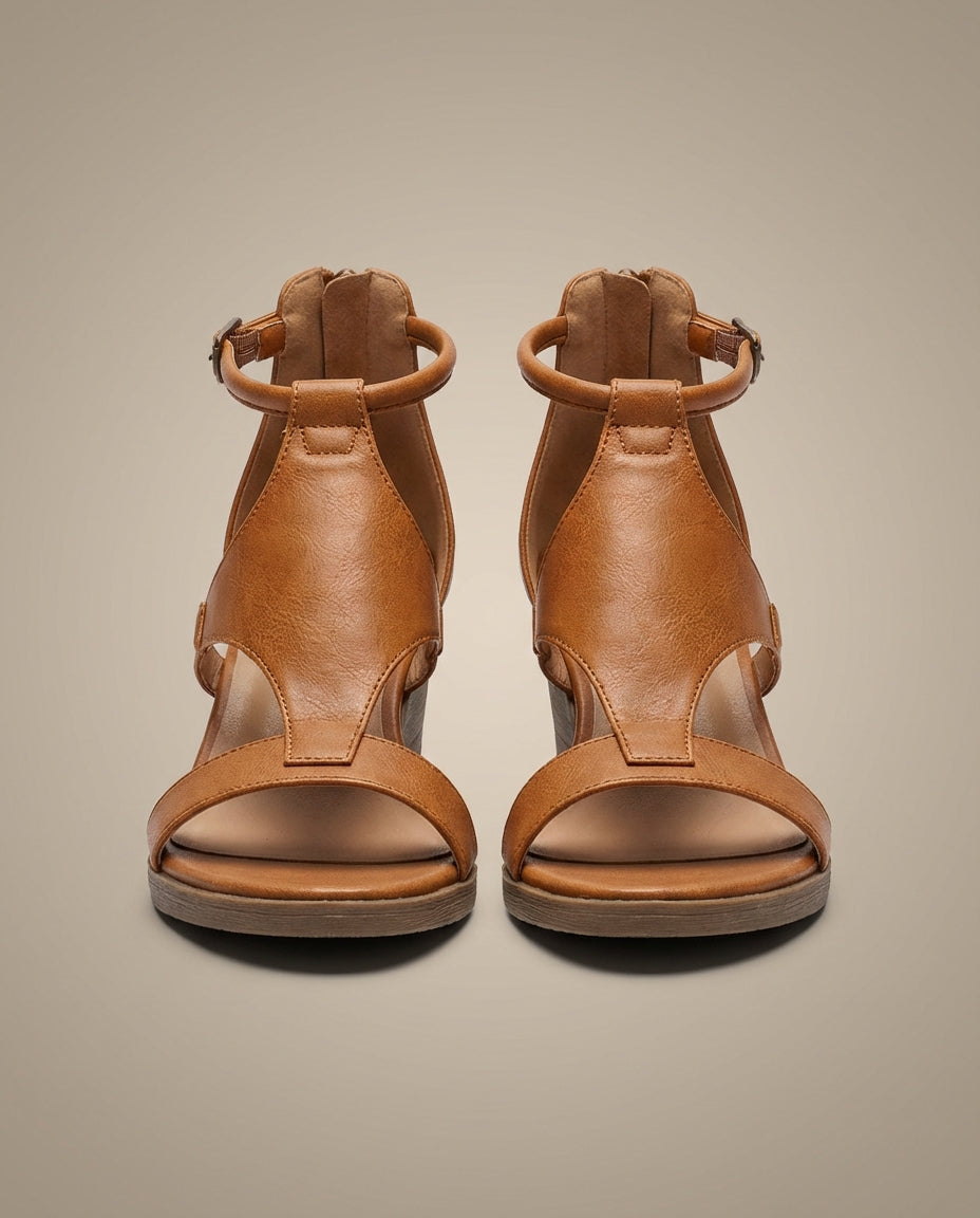 Women's Wedge Sandals | T-Strap Ankle Design