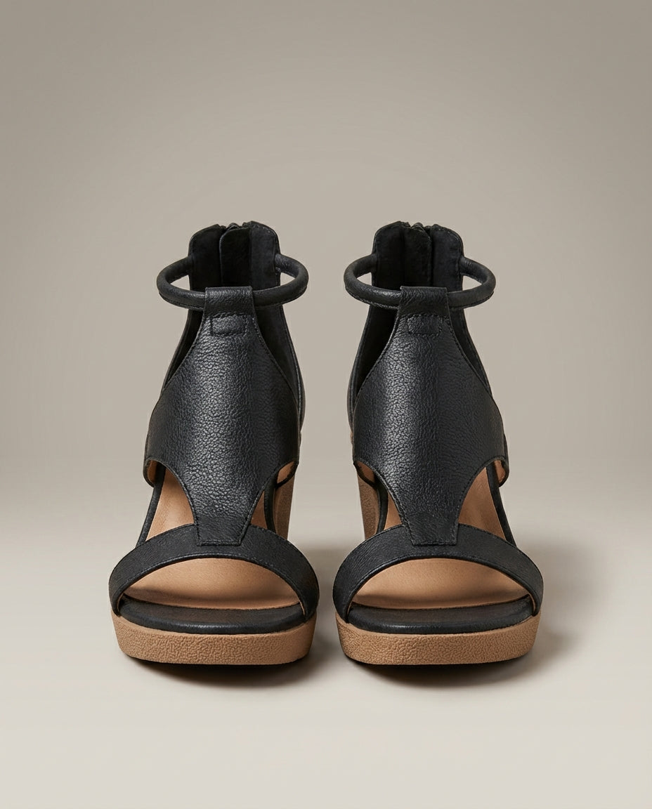 Women's Wedge Sandals | T-Strap Ankle Design