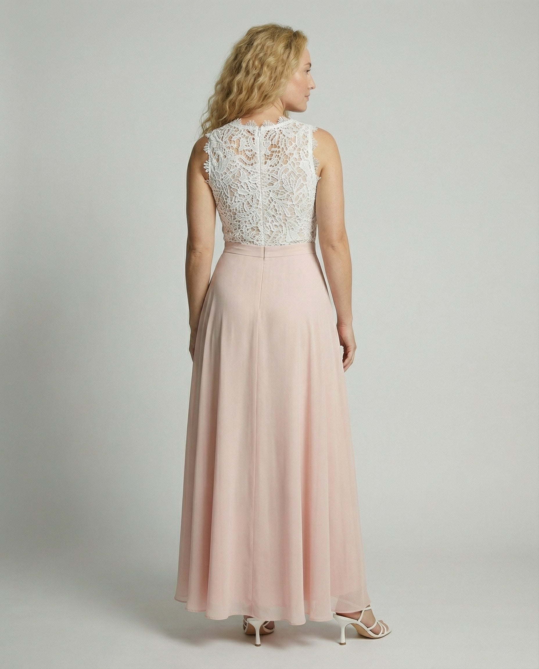 Women's Wedding Guest Dress Maxi | Lace Bodice & Flared Skirt