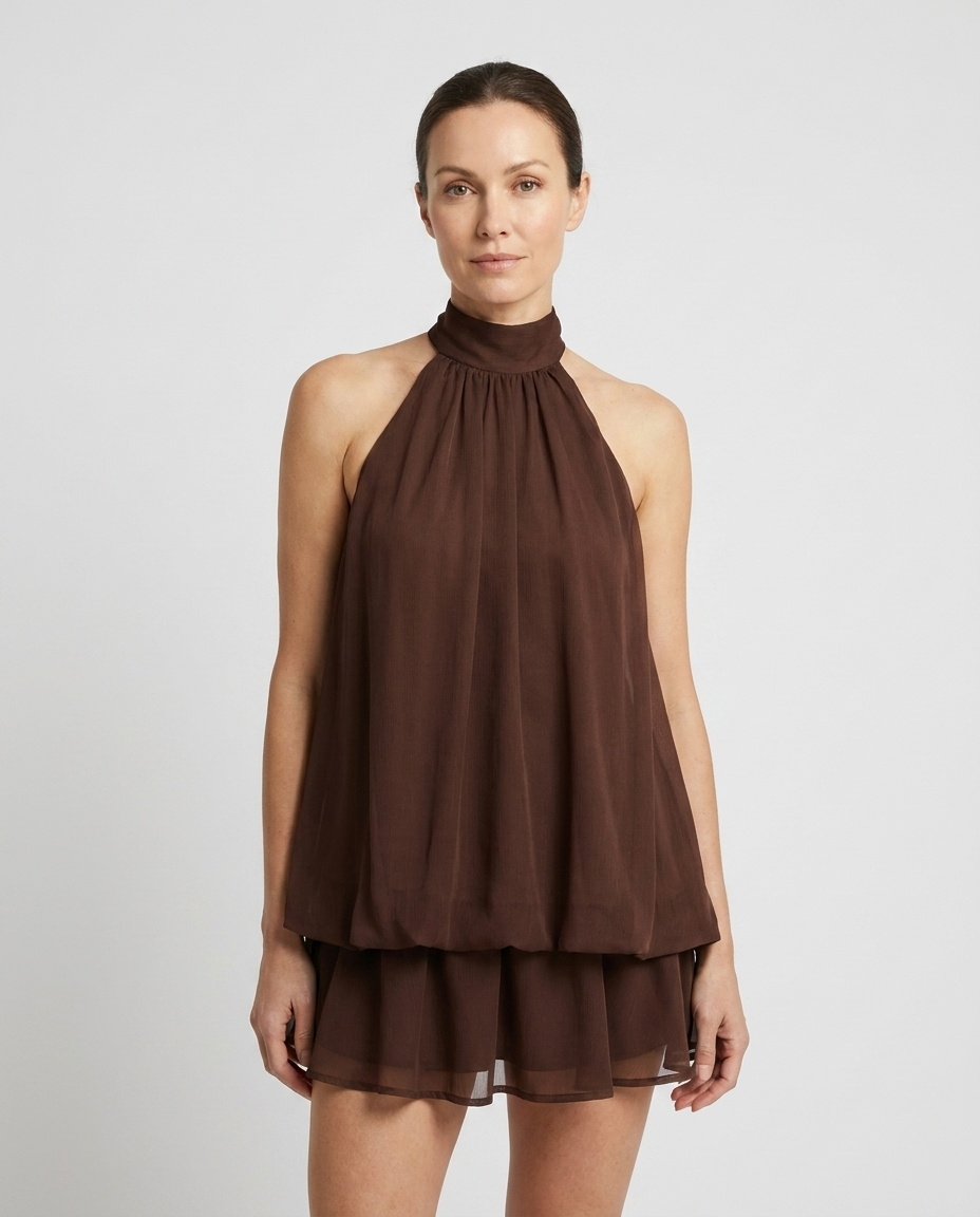 Women's Dress | Halter Neck Mini with Bow Back Detail