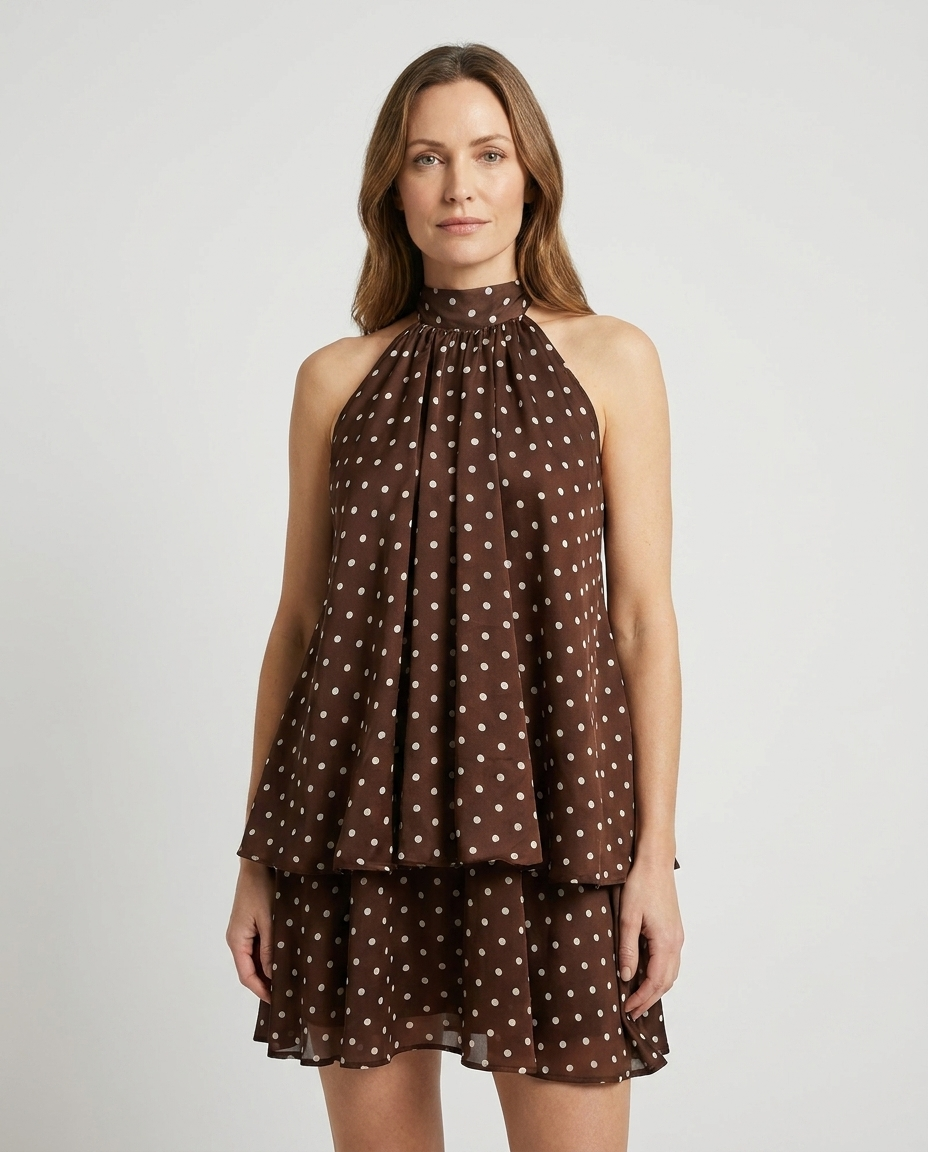 Women's Dress | Halter Neck Mini with Bow Back Detail