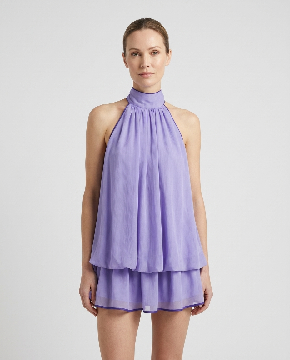 Women's Dress | Halter Neck Mini with Bow Back Detail