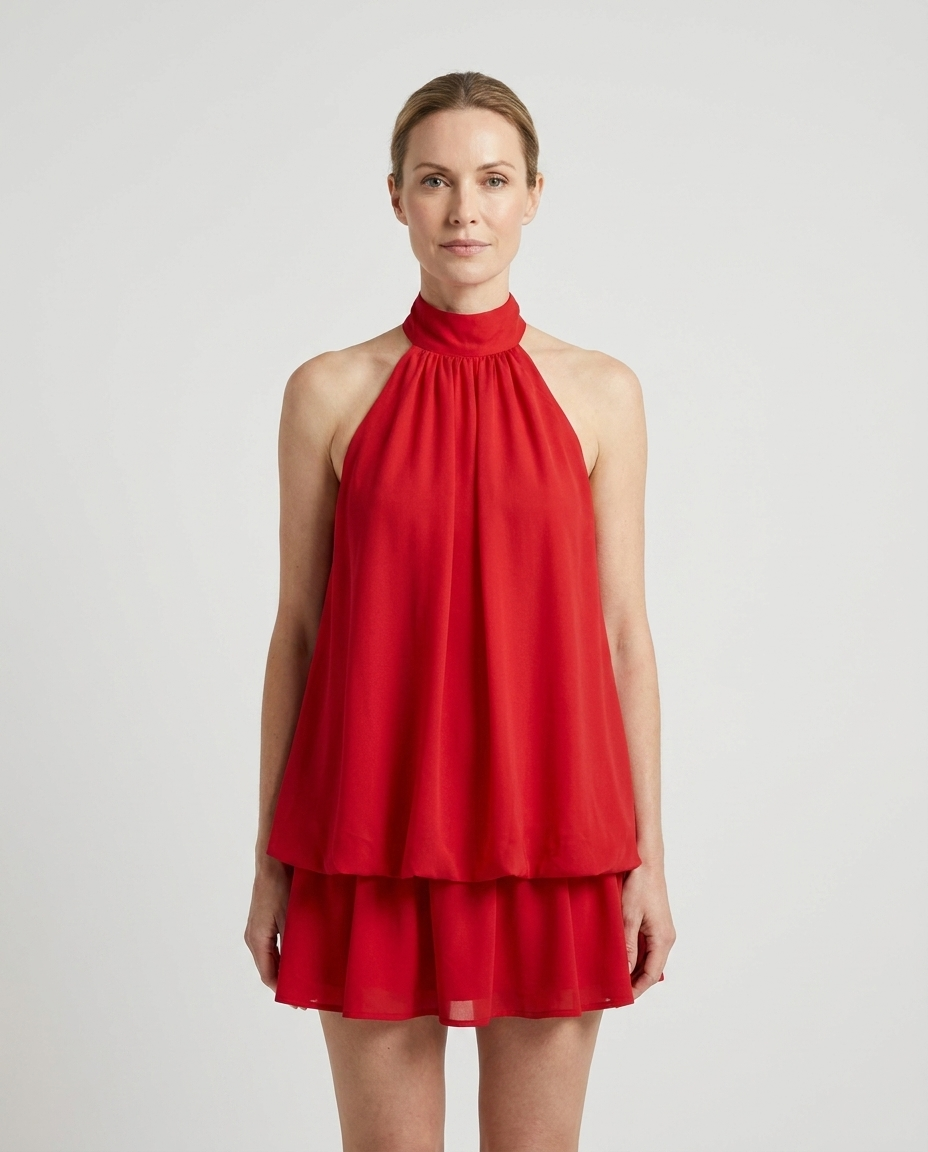 Women's Dress | Halter Neck Mini with Bow Back Detail