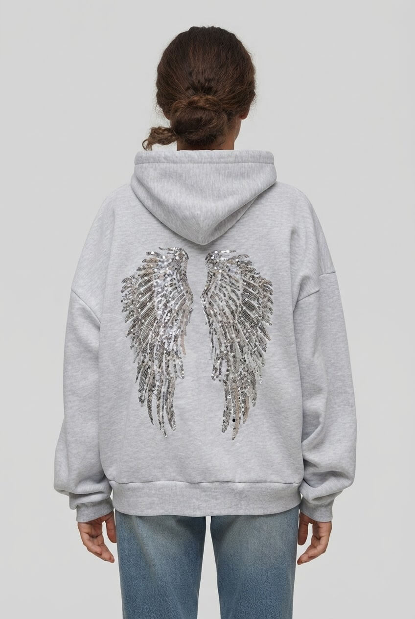 Women's Hoodie Jumper | Wing Back & Kangaroo Pocket