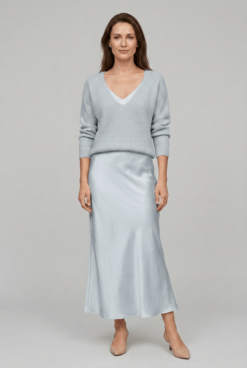 Women’s V Neck Long Dress And Pullover Set | Stylish