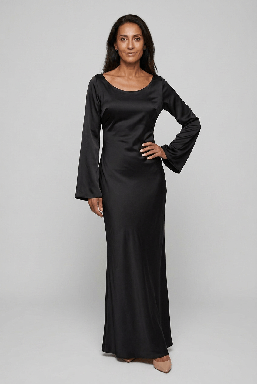 Women’s Minimal Evening Dress | Bell Sleeves