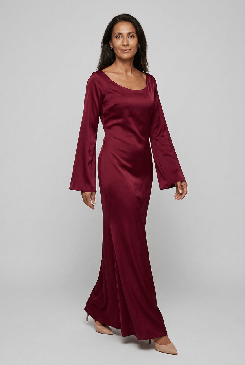 Women’s Minimal Evening Dress | Bell Sleeves