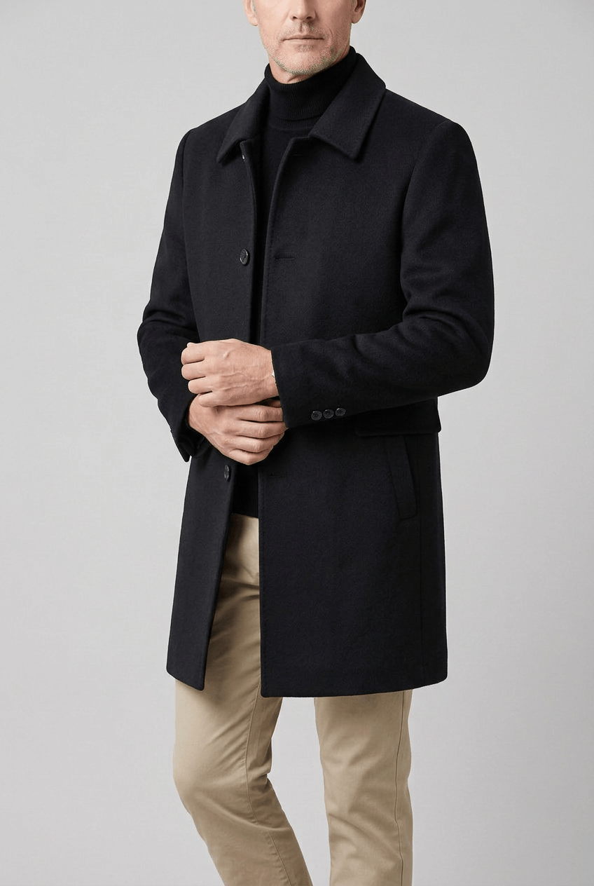 Men's Single-Breasted Coat | Side Pockets