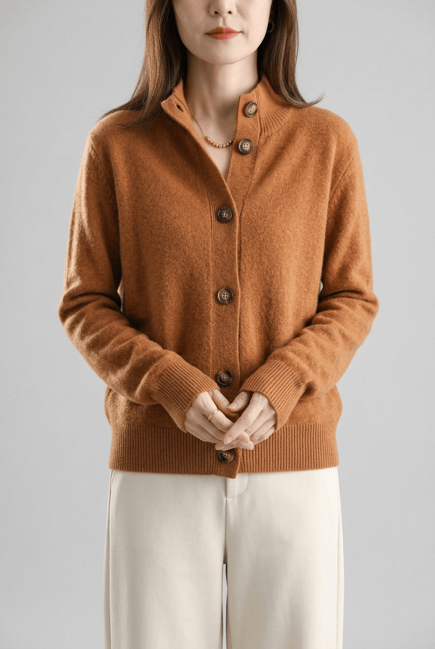 Women's Cardigan | Button Front & Ribbed Cuffs