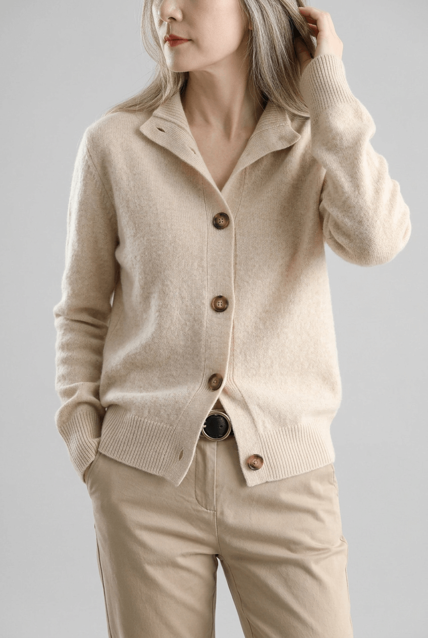 Women's Cardigan | Button Front & Ribbed Cuffs
