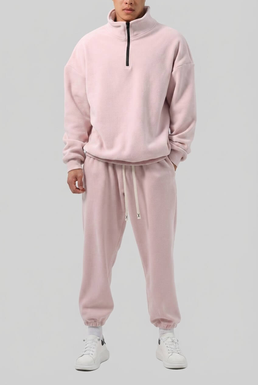 Men's Quarter Zip Tracksuit Set | Stand Collar
