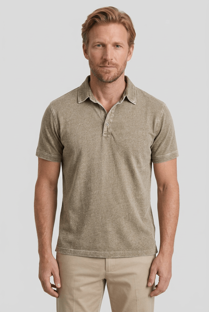 Polo Shirt Men | Short Sleeve with Washed Finish & Classic Collar