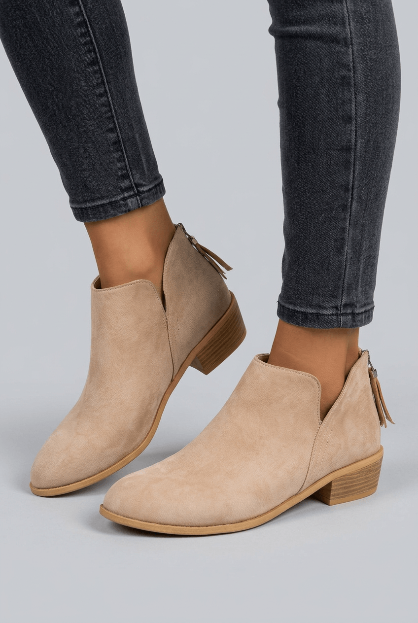 Women's Pointed Toe Ankle Boots | Block Heel