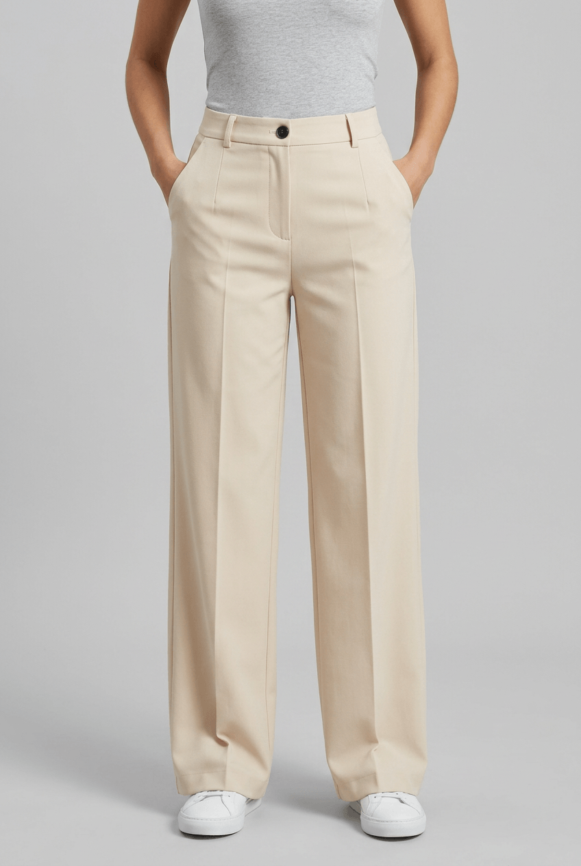 Women’s High Waist Wide Leg Pants | Straight Fit