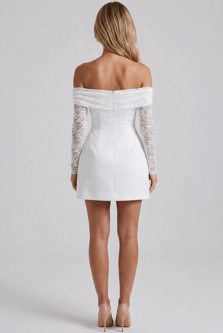 Women’s Off Shoulder Flared Fitted Dress | Mini