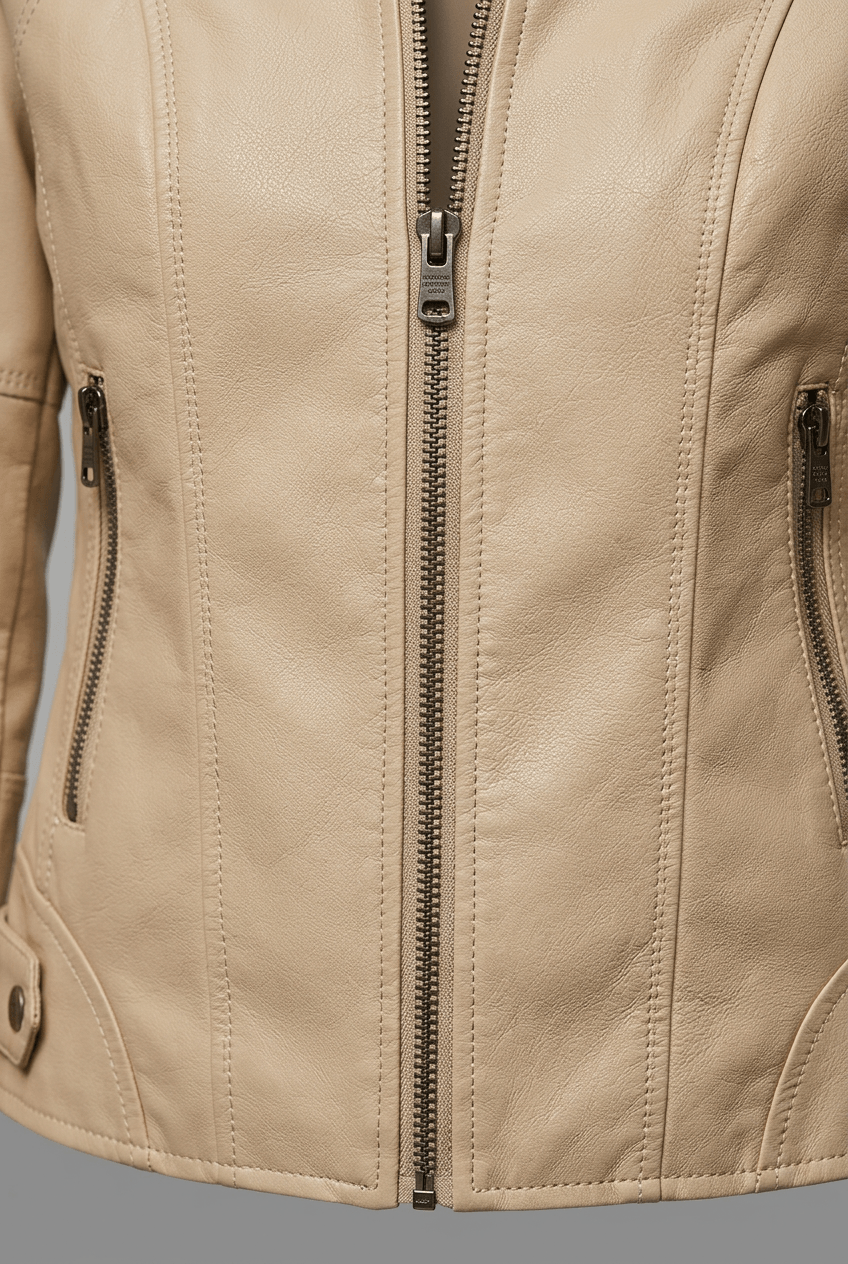 Women's Biker Jacket | Zip Pockets & Quilted Shoulders