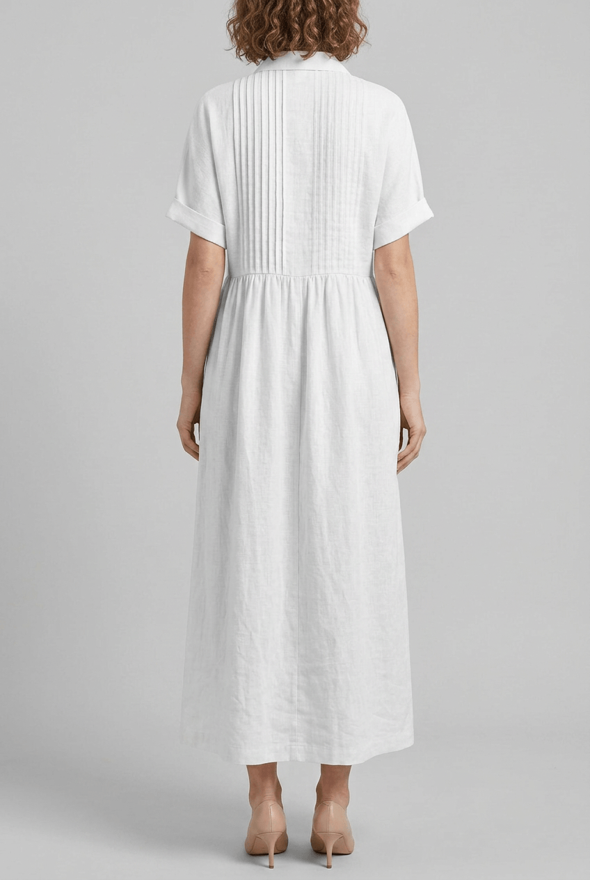 Women's Maxi Shirt Dress | Short Sleeves & Button Front