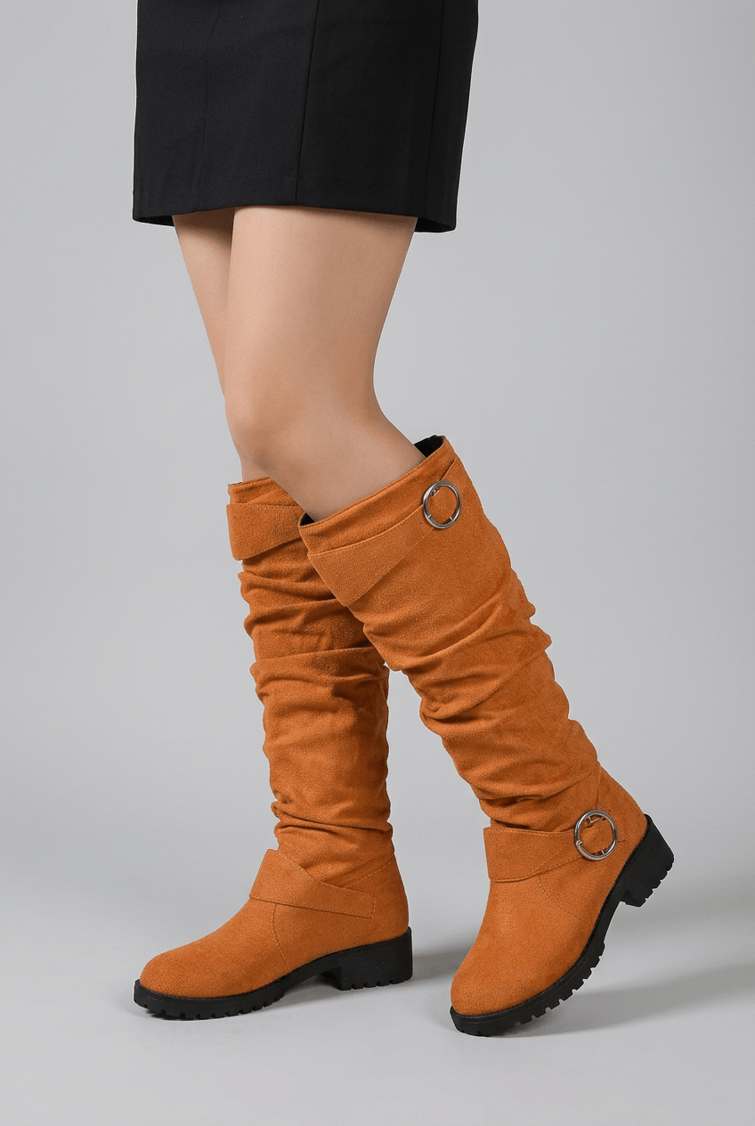 Women's Slouch Knee-High Boots | Buckle Detail