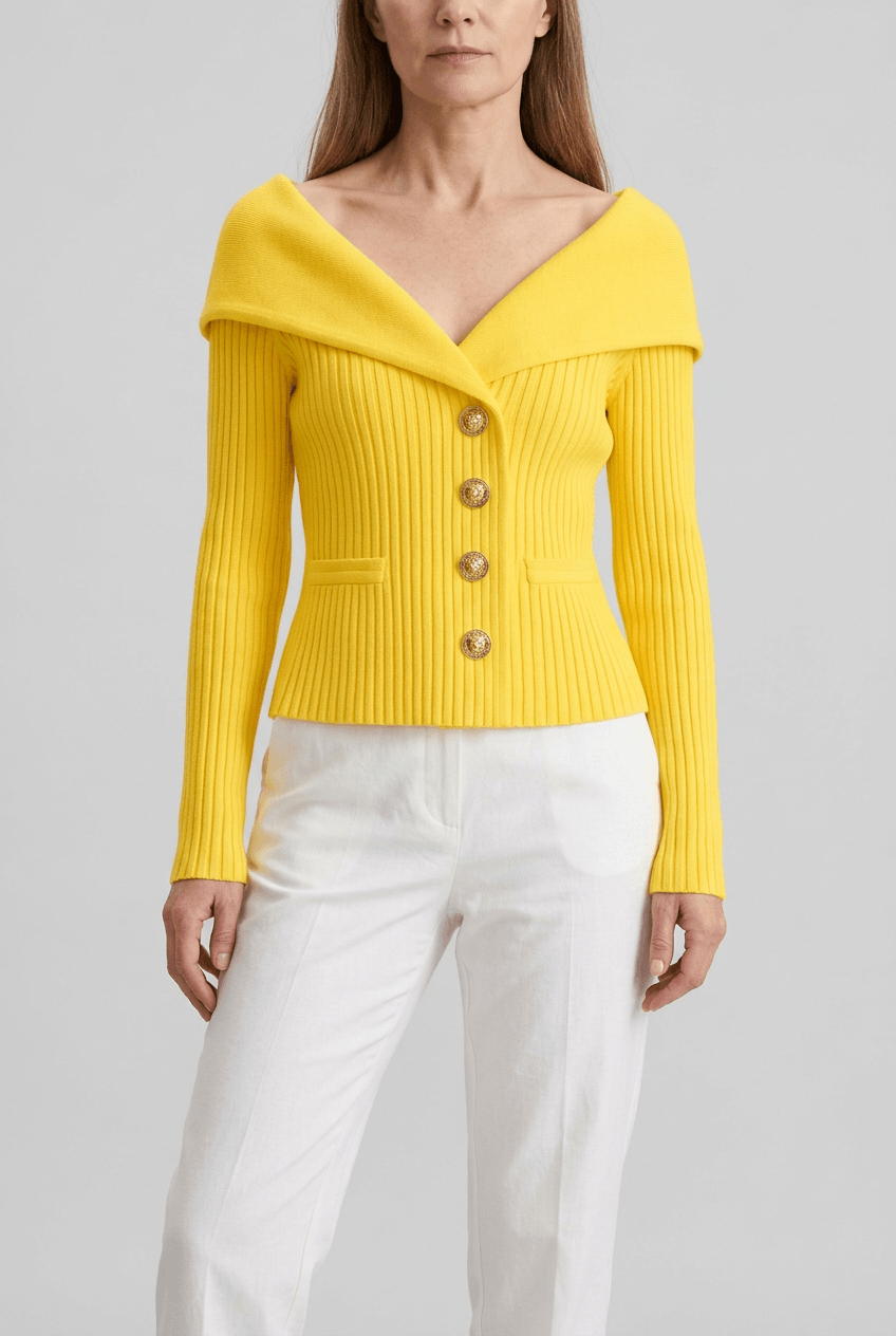Women's Knitted Cardigan | Button Front & Pockets